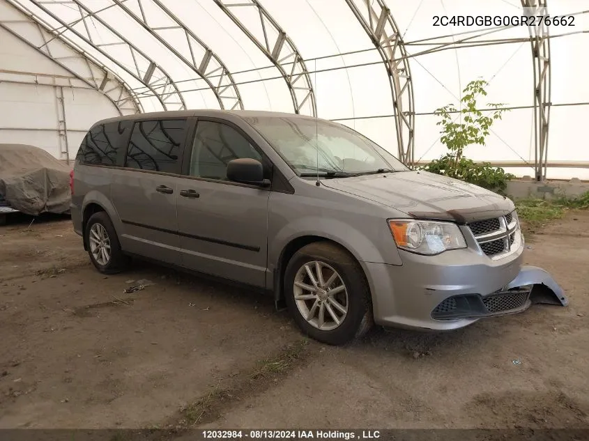 2C4RDGBG0GR276662 2016 Dodge Grand Caravan Se/Sxt