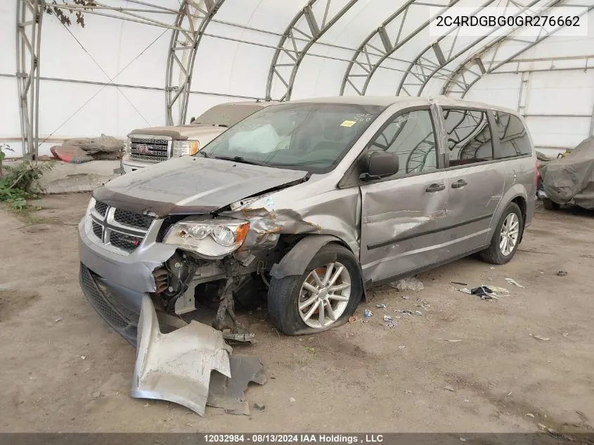 2C4RDGBG0GR276662 2016 Dodge Grand Caravan Se/Sxt