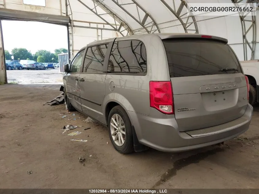 2C4RDGBG0GR276662 2016 Dodge Grand Caravan Se/Sxt