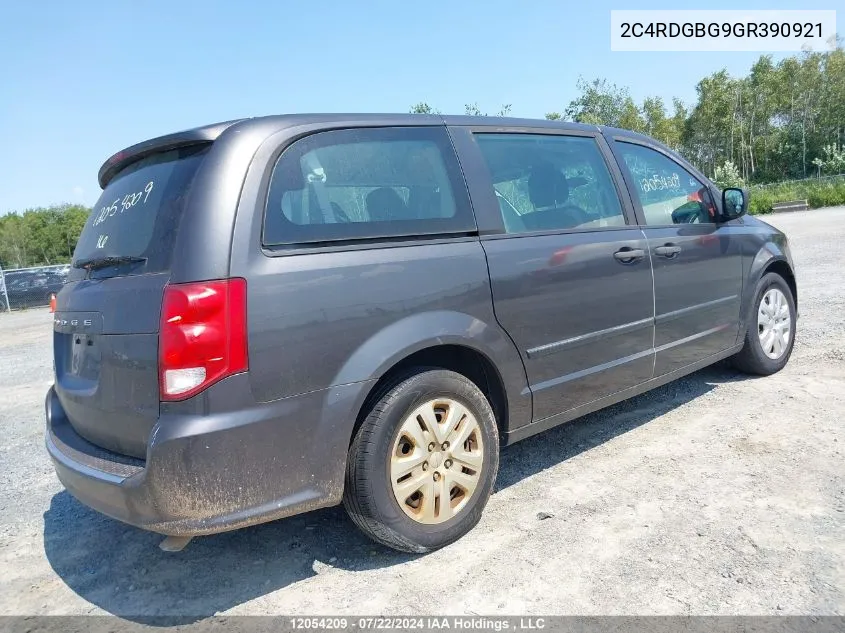 2016 Dodge Grand Caravan Se VIN: 2C4RDGBG9GR390921 Lot: 12054209