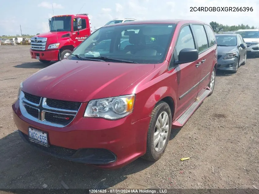 2016 Dodge Grand Caravan Se VIN: 2C4RDGBGXGR266396 Lot: 12061625