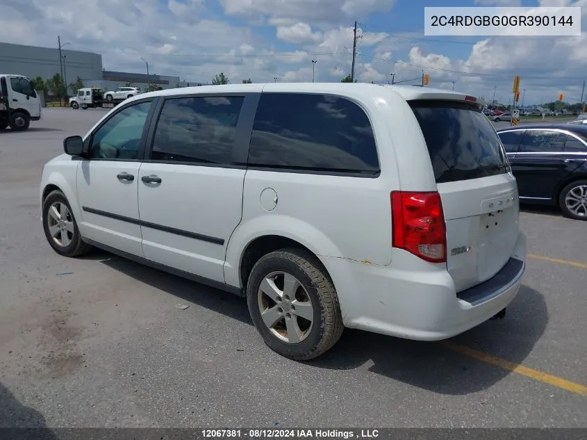 2C4RDGBG0GR390144 2016 Dodge Grand Caravan Se