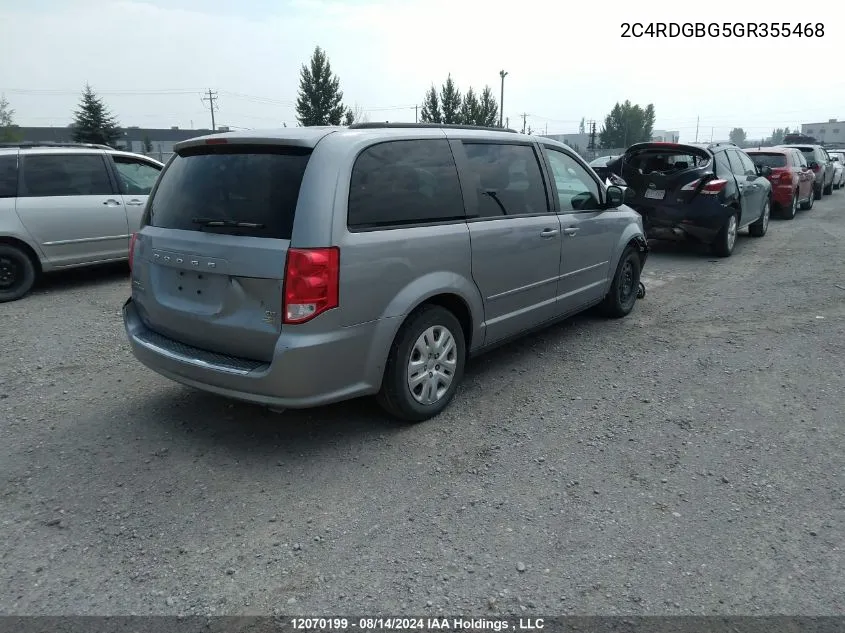 2C4RDGBG5GR355468 2016 Dodge Grand Caravan Se