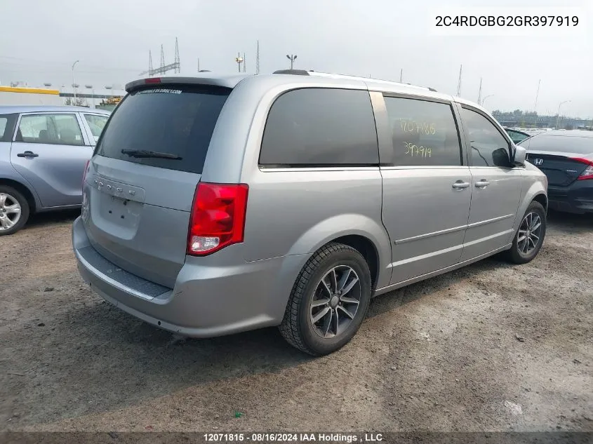 2C4RDGBG2GR397919 2016 Dodge Grand Caravan Se/Sxt