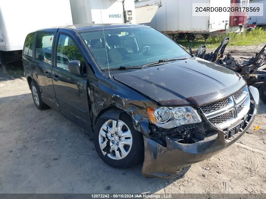 2C4RDGBG2GR178569 2016 Dodge Grand Caravan Se