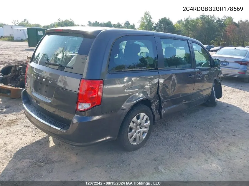 2C4RDGBG2GR178569 2016 Dodge Grand Caravan Se