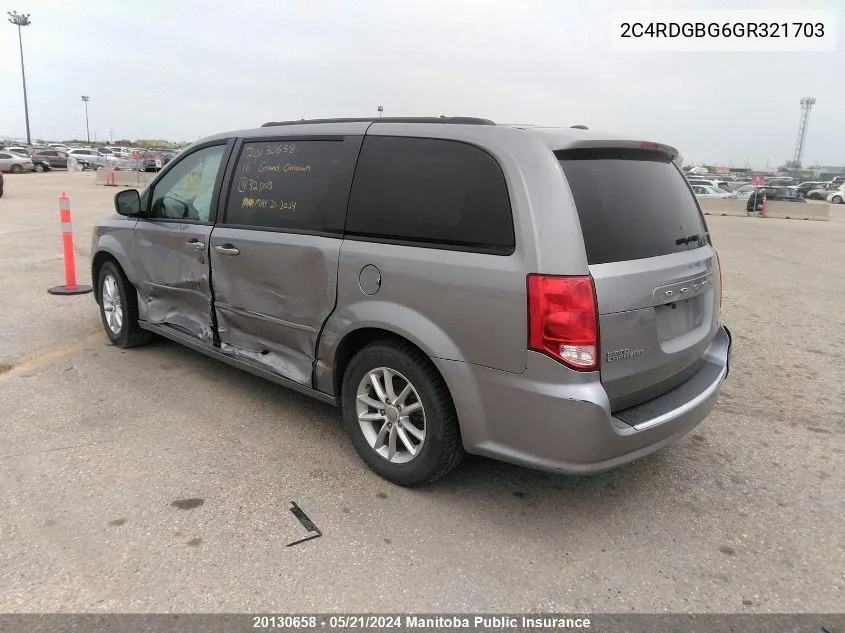 2C4RDGBG6GR321703 2016 Dodge Grand Caravan Sxt