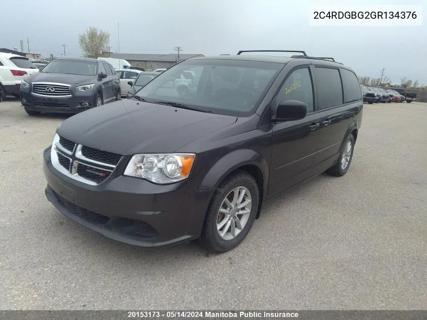 2C4RDGBG2GR134376 2016 Dodge Grand Caravan Sxt