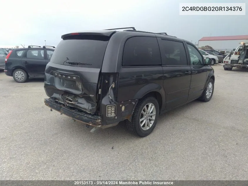 2C4RDGBG2GR134376 2016 Dodge Grand Caravan Sxt