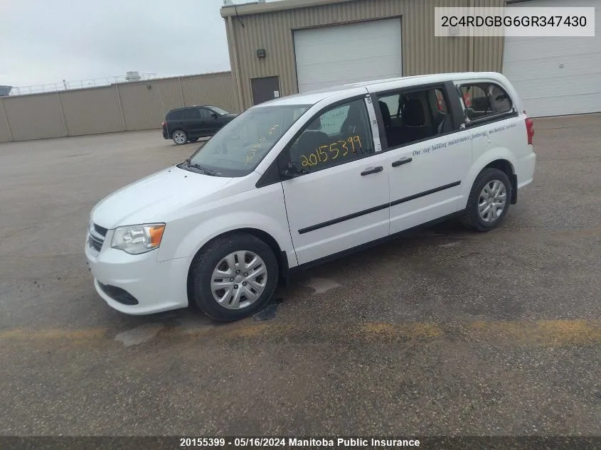 2C4RDGBG6GR347430 2016 Dodge Grand Caravan Se