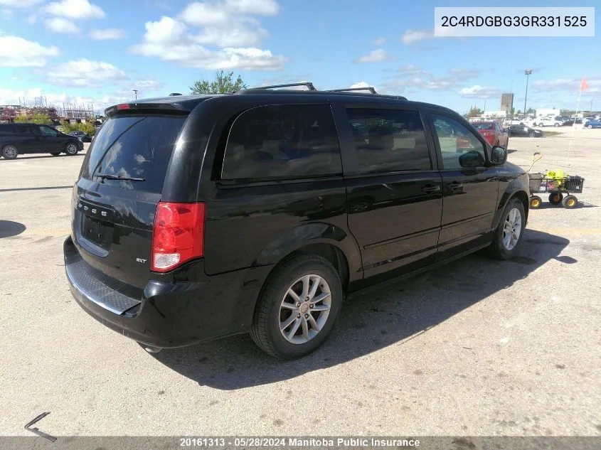 2C4RDGBG3GR331525 2016 Dodge Grand Caravan Sxt