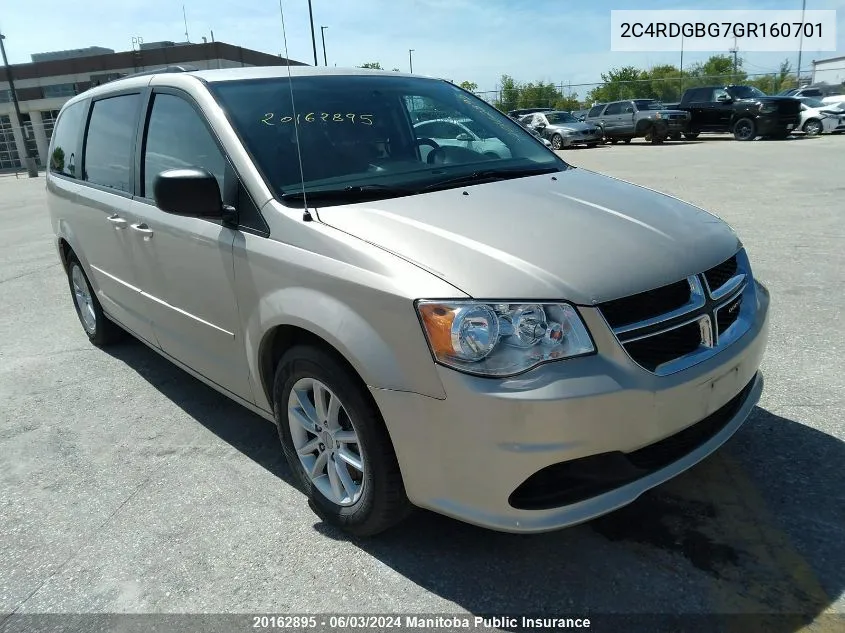 2C4RDGBG7GR160701 2016 Dodge Grand Caravan Sxt