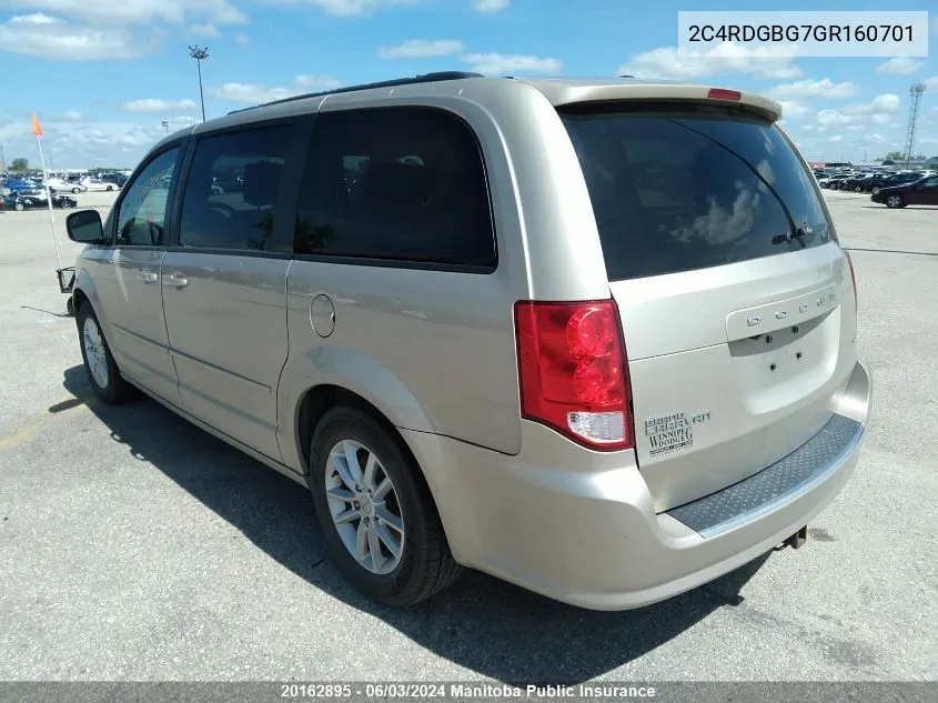 2C4RDGBG7GR160701 2016 Dodge Grand Caravan Sxt