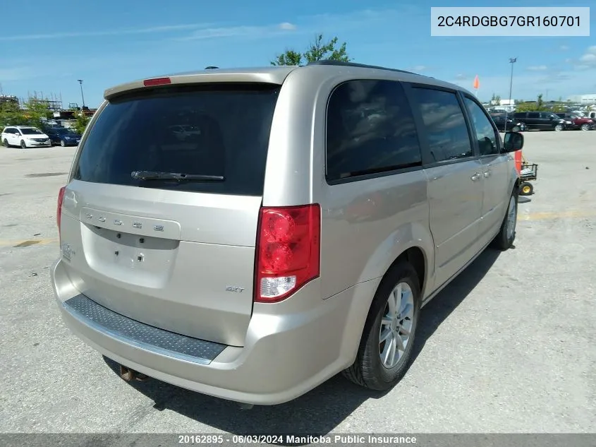 2C4RDGBG7GR160701 2016 Dodge Grand Caravan Sxt