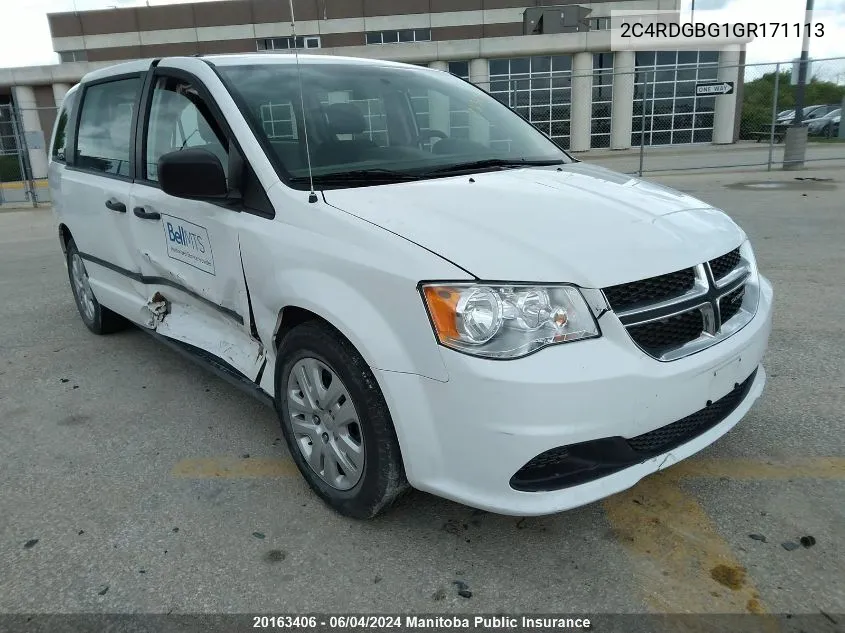 2C4RDGBG1GR171113 2016 Dodge Grand Caravan Sxt