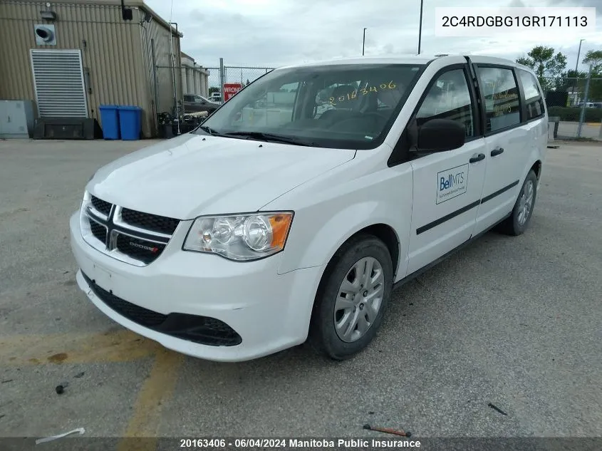 2C4RDGBG1GR171113 2016 Dodge Grand Caravan Sxt