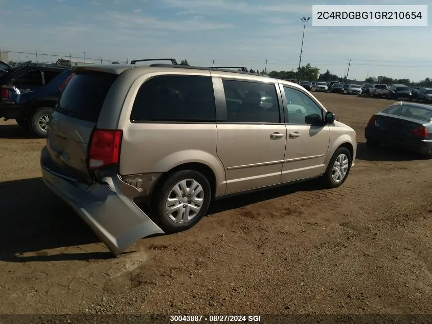 2C4RDGBG1GR210654 2016 Dodge Grand Caravan Se