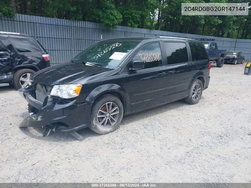 2016 Dodge Grand Caravan Se/Sxt VIN: 2C4RDGBG2GR147144 Lot: 37265388