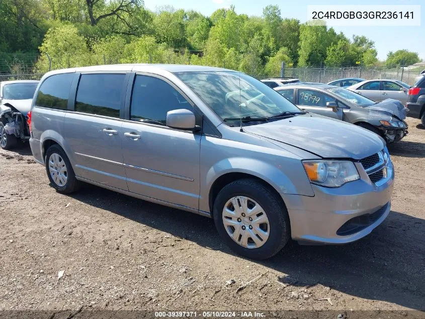 2C4RDGBG3GR236141 2016 Dodge Grand Caravan Se Plus