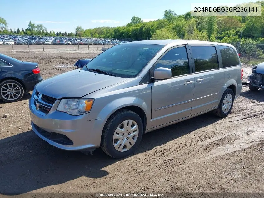 2016 Dodge Grand Caravan Se Plus VIN: 2C4RDGBG3GR236141 Lot: 39397371