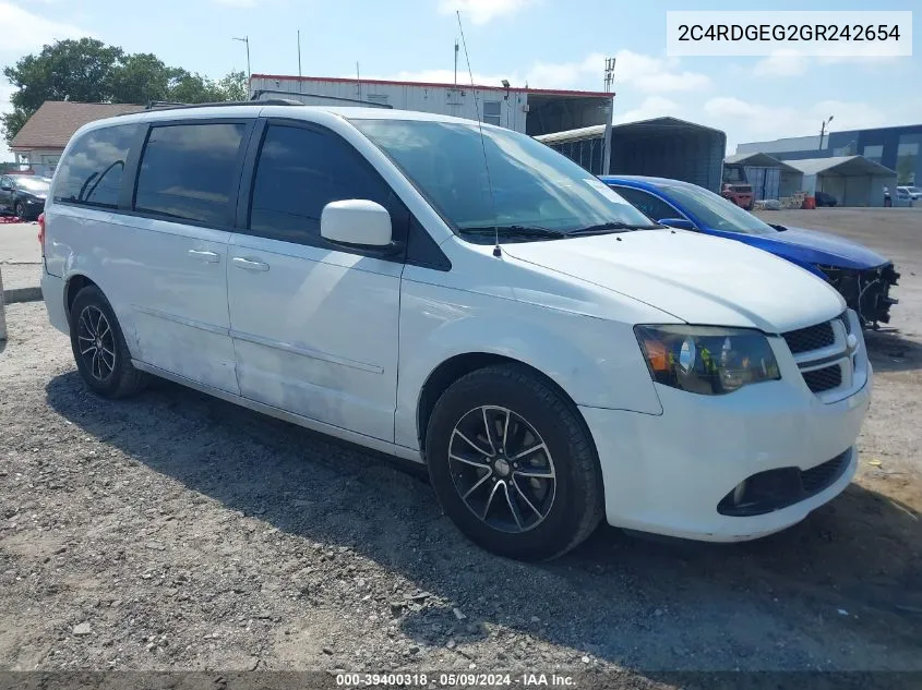 2016 Dodge Grand Caravan R/T VIN: 2C4RDGEG2GR242654 Lot: 39400318