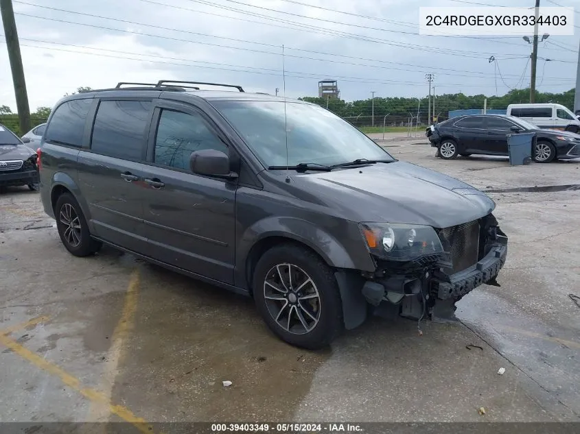 2016 Dodge Grand Caravan R/T VIN: 2C4RDGEGXGR334403 Lot: 39403349