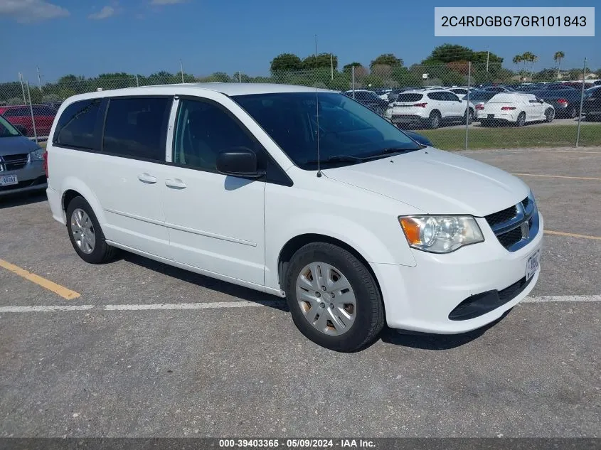 2C4RDGBG7GR101843 2016 Dodge Grand Caravan Se