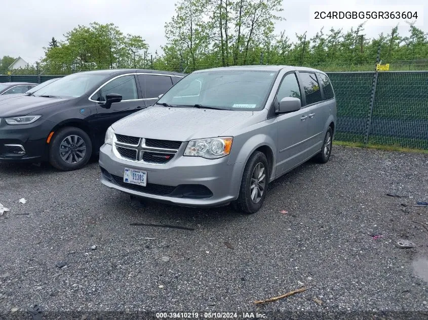 2016 Dodge Grand Caravan Se Plus VIN: 2C4RDGBG5GR363604 Lot: 39410219