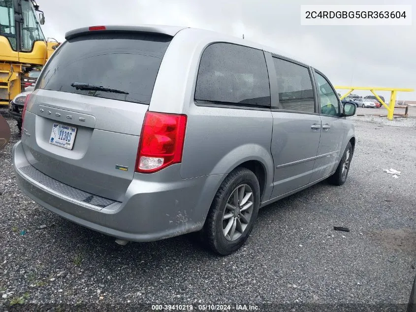 2C4RDGBG5GR363604 2016 Dodge Grand Caravan Se Plus