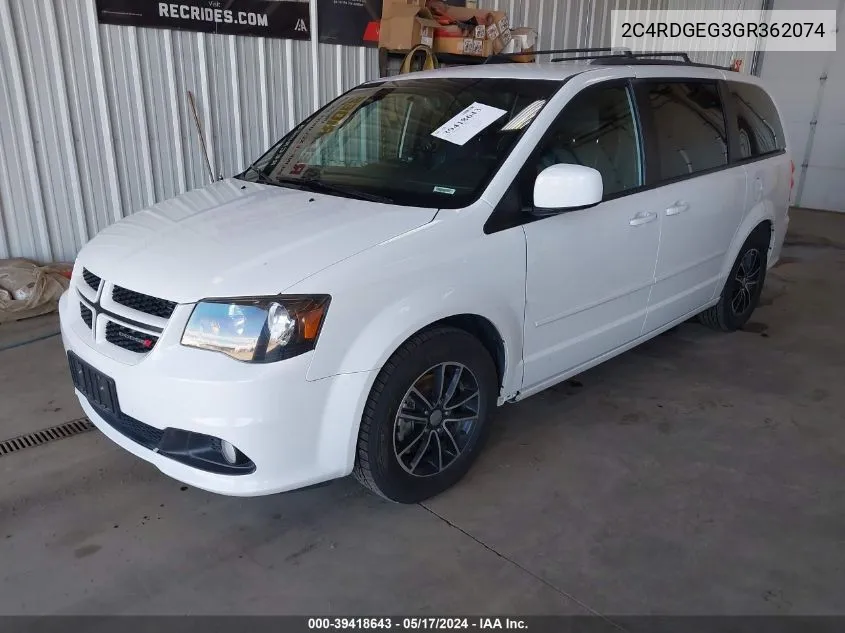 2C4RDGEG3GR362074 2016 Dodge Grand Caravan R/T