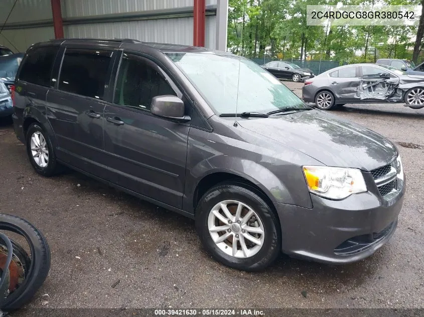 2016 Dodge Grand Caravan Sxt VIN: 2C4RDGCG8GR380542 Lot: 39421630