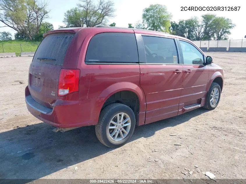 2C4RDGCG2GR312687 2016 Dodge Grand Caravan Sxt