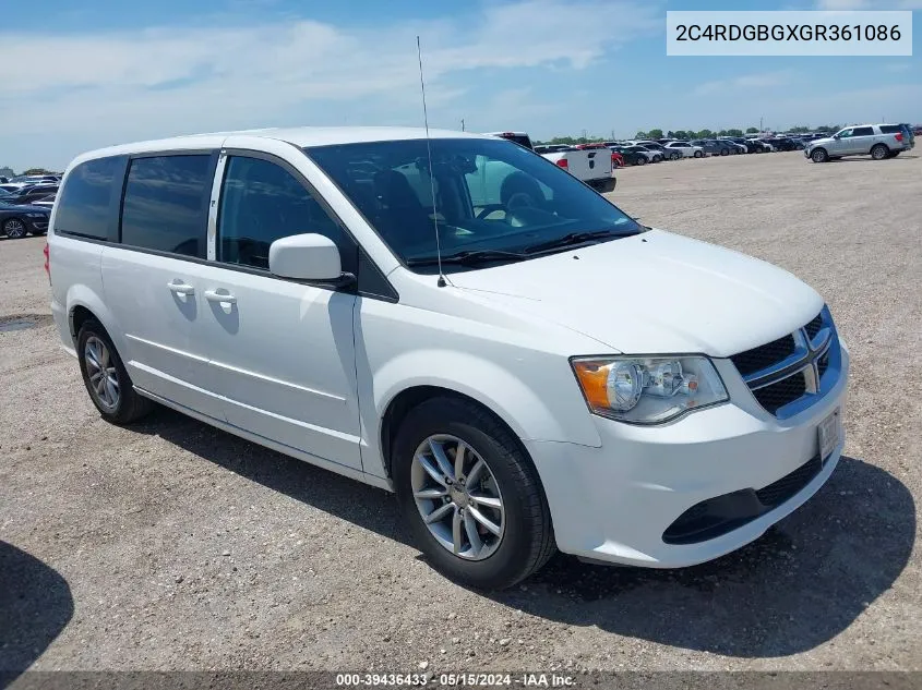 2C4RDGBGXGR361086 2016 Dodge Grand Caravan Se