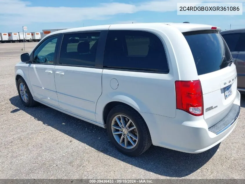 2C4RDGBGXGR361086 2016 Dodge Grand Caravan Se