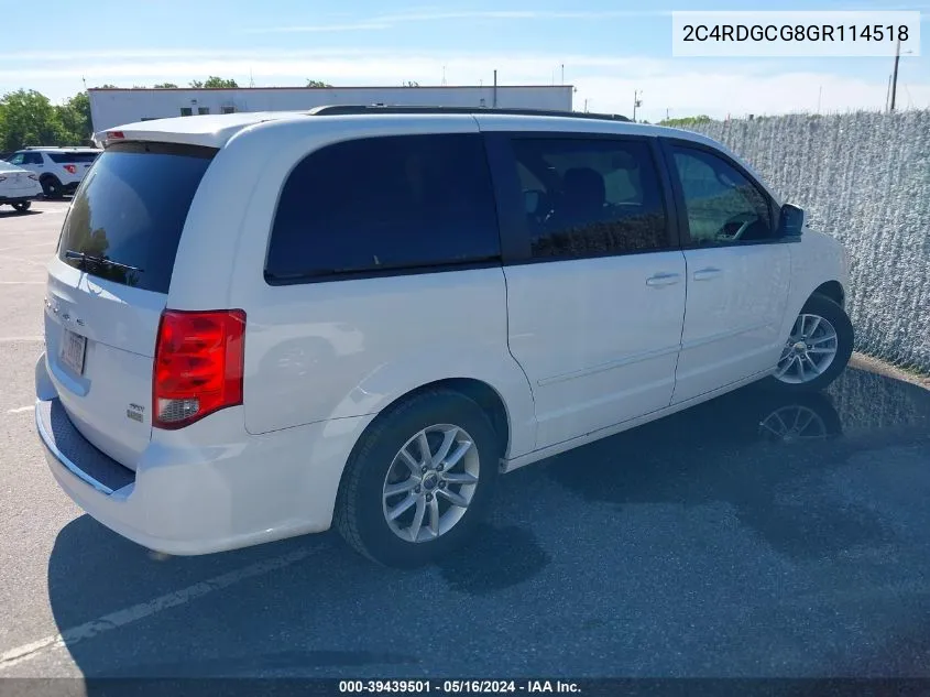 2C4RDGCG8GR114518 2016 Dodge Grand Caravan Sxt