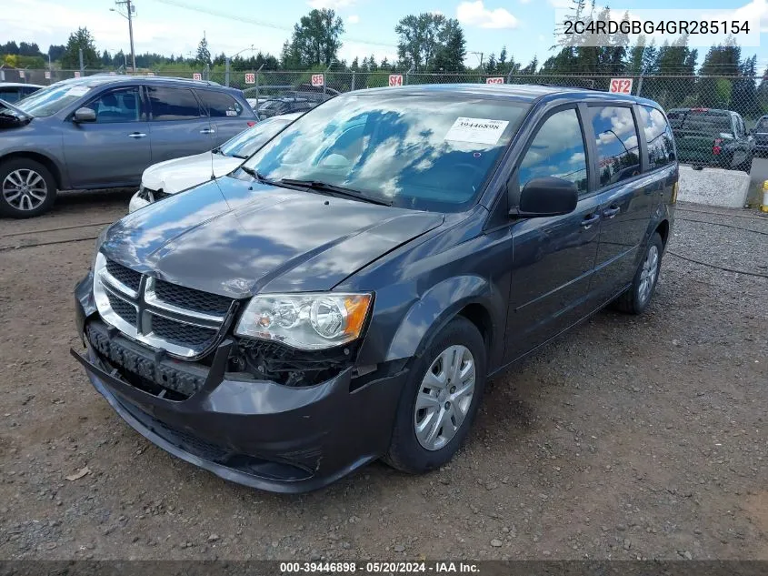 2016 Dodge Grand Caravan Se VIN: 2C4RDGBG4GR285154 Lot: 39446898