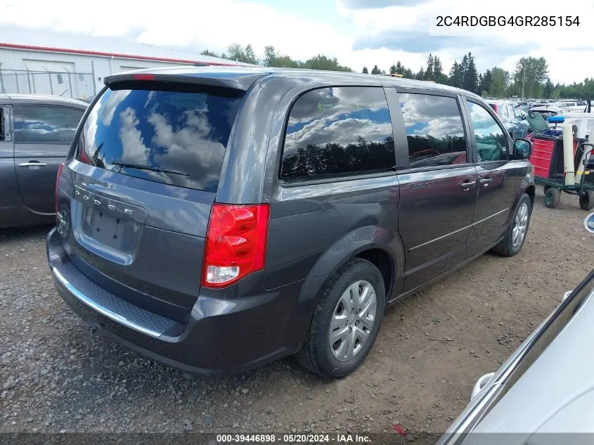 2C4RDGBG4GR285154 2016 Dodge Grand Caravan Se