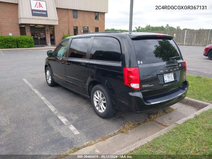 2016 Dodge Grand Caravan Sxt VIN: 2C4RDGCGXGR367131 Lot: 39460470