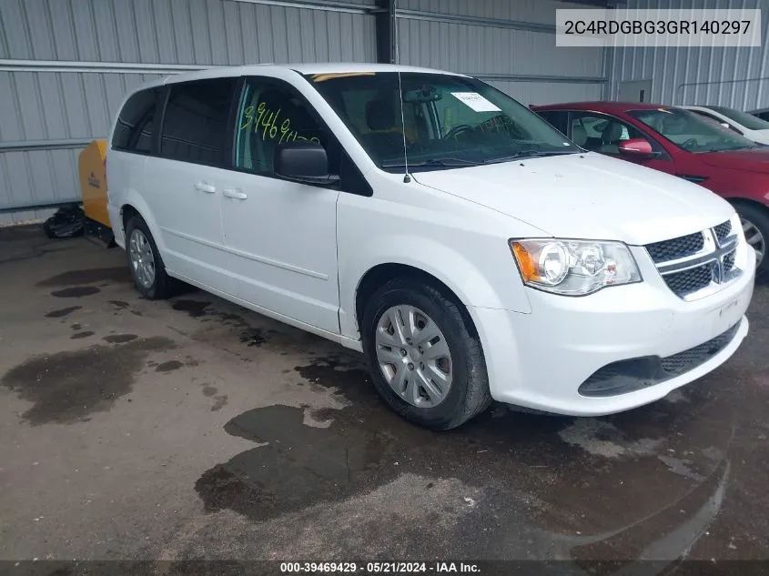 2C4RDGBG3GR140297 2016 Dodge Grand Caravan Se