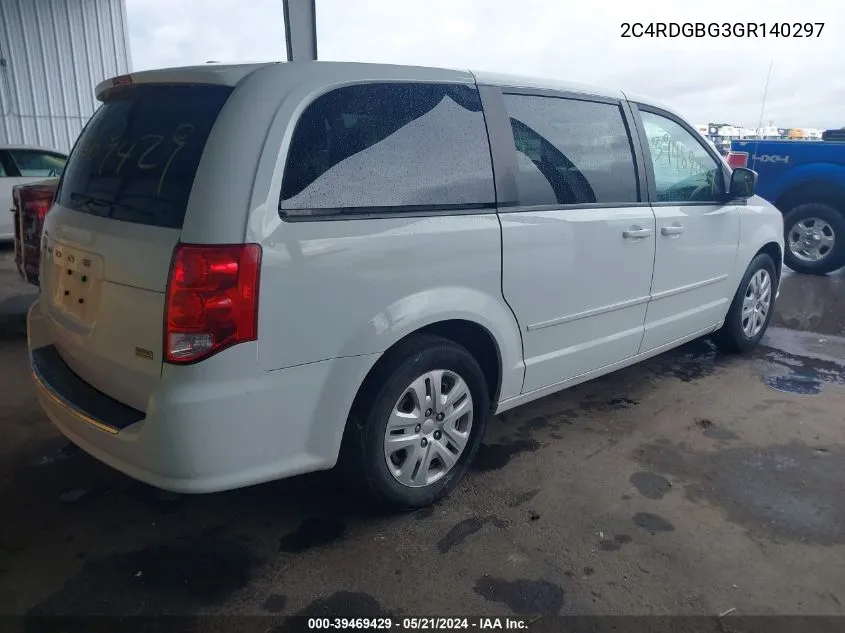 2C4RDGBG3GR140297 2016 Dodge Grand Caravan Se