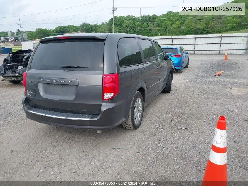 2016 Dodge Grand Caravan Se VIN: 2C4RDGBG1GR257926 Lot: 39473053