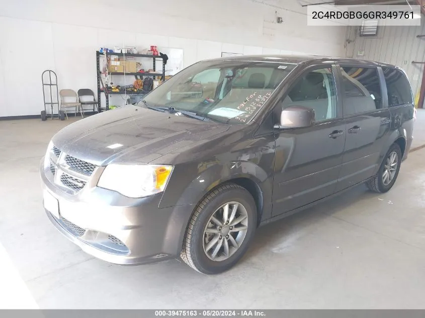 2016 Dodge Grand Caravan Se Plus VIN: 2C4RDGBG6GR349761 Lot: 39475163