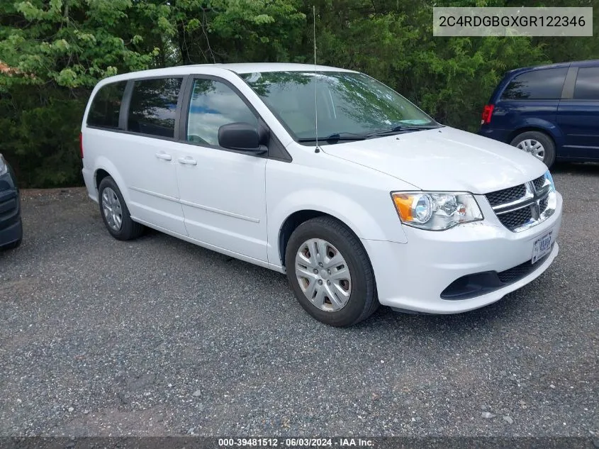 2C4RDGBGXGR122346 2016 Dodge Grand Caravan Se