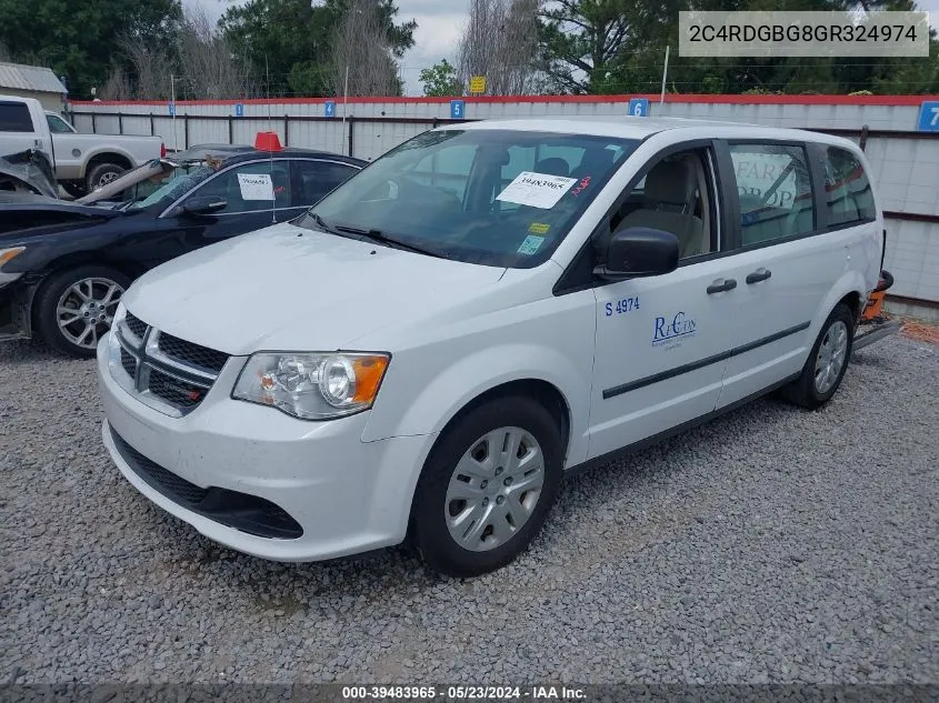 2016 Dodge Grand Caravan American Value Pkg VIN: 2C4RDGBG8GR324974 Lot: 39483965