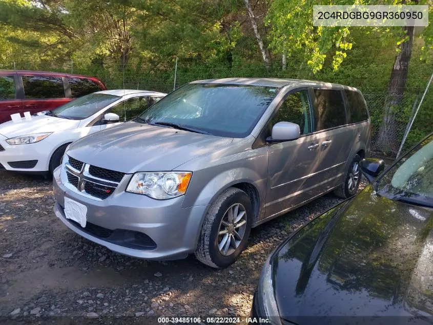 2016 Dodge Grand Caravan Se VIN: 2C4RDGBG9GR360950 Lot: 39485106