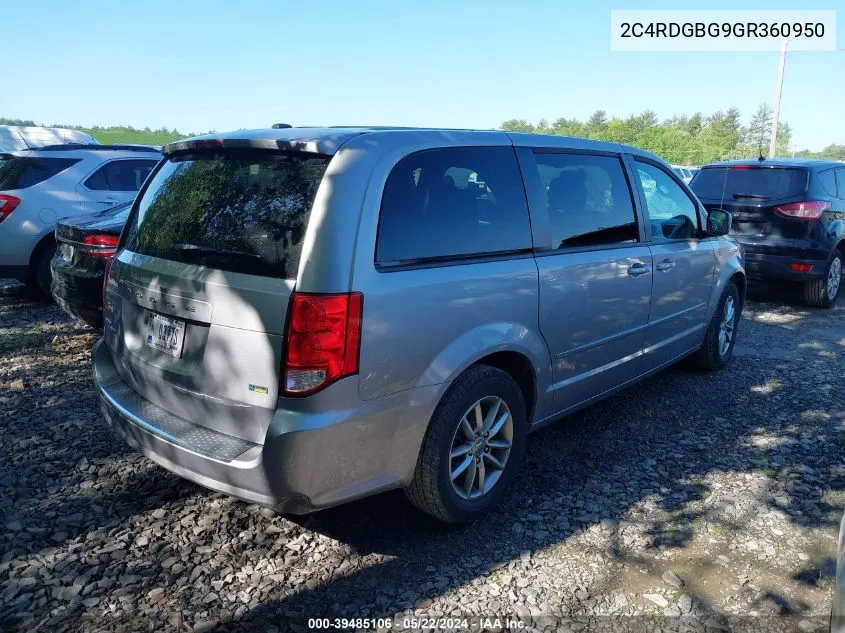 2C4RDGBG9GR360950 2016 Dodge Grand Caravan Se