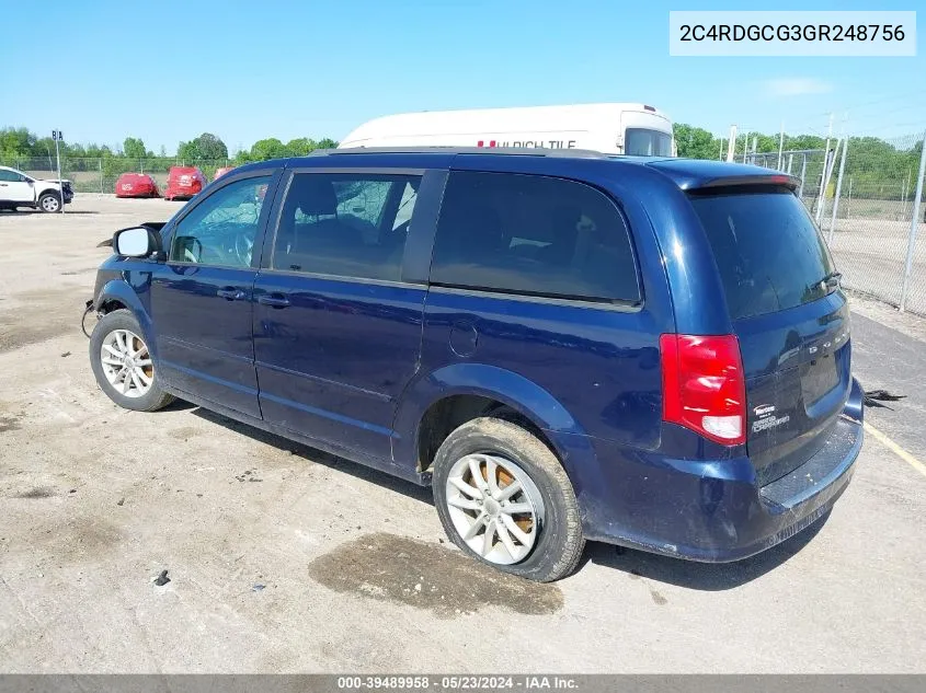 2C4RDGCG3GR248756 2016 Dodge Grand Caravan Sxt