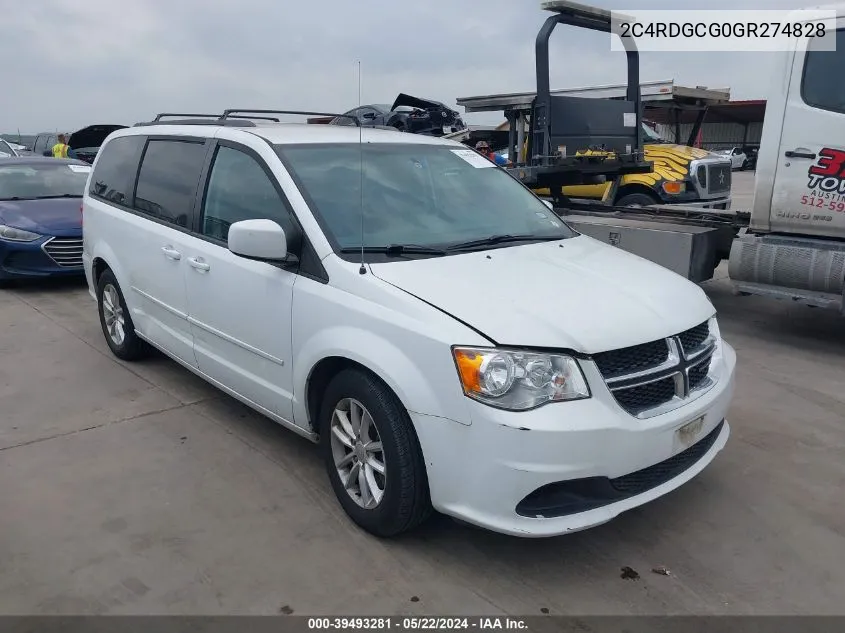 2C4RDGCG0GR274828 2016 Dodge Grand Caravan Sxt