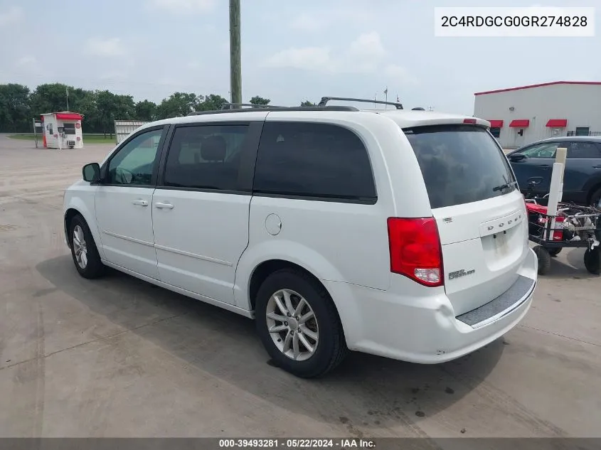 2C4RDGCG0GR274828 2016 Dodge Grand Caravan Sxt