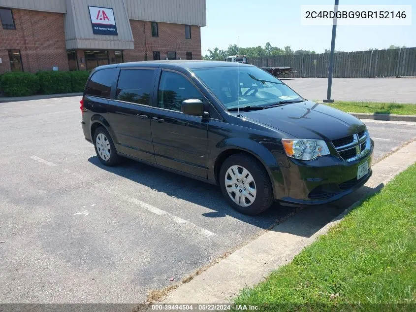 2C4RDGBG9GR152146 2016 Dodge Grand Caravan Se